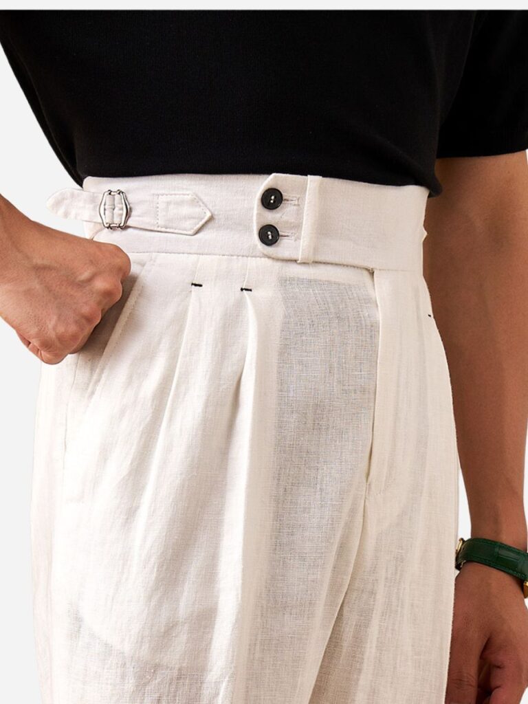 Amalfi High Waist Trousers 100% Linen