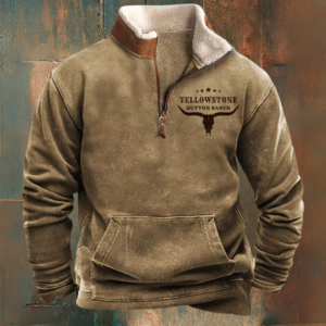 Yellowstone – Fleece Jacket With A Half-Zip For Autumn And Winter