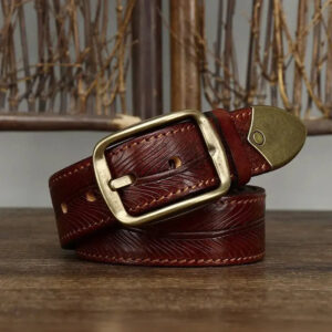Adam Embossed Leather Belt